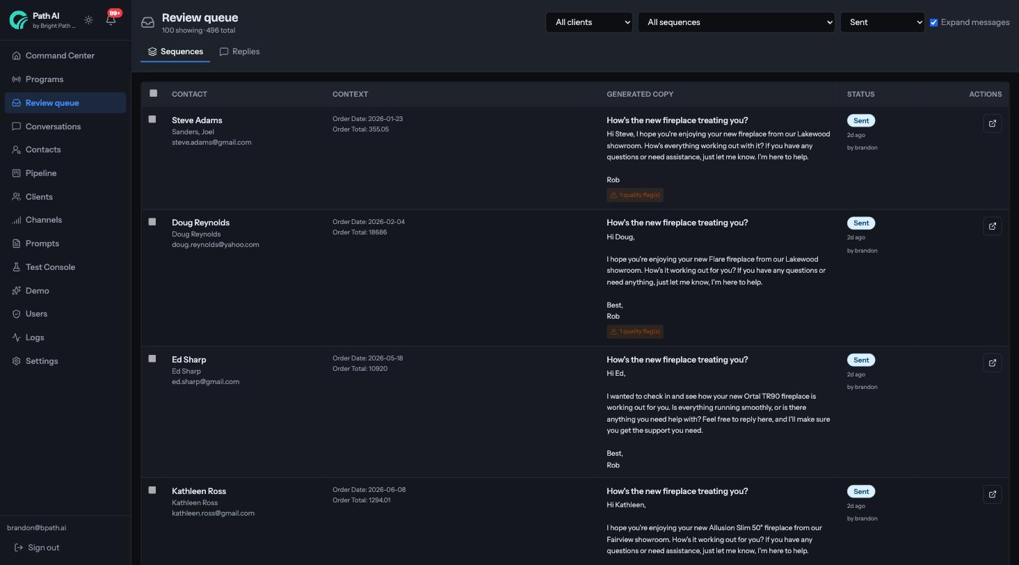 Every ask, visible and reviewable.